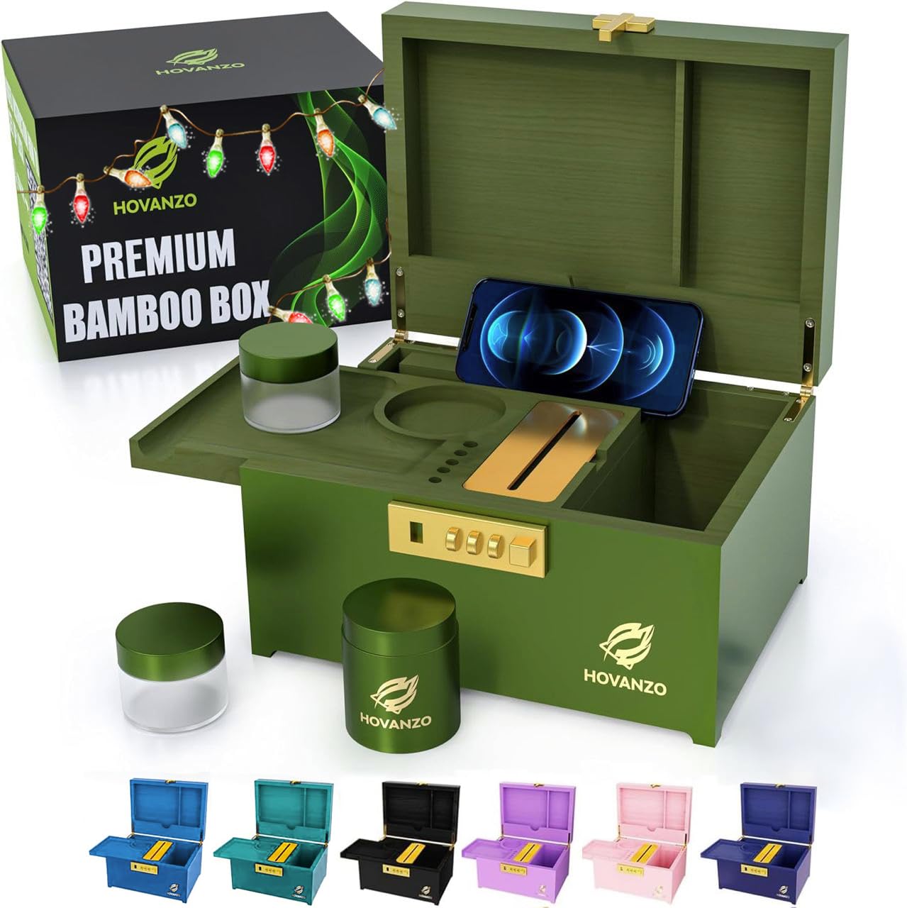 Amazon.com: HOVANZO Upgraded Premium Large Bamboo Box - Locking